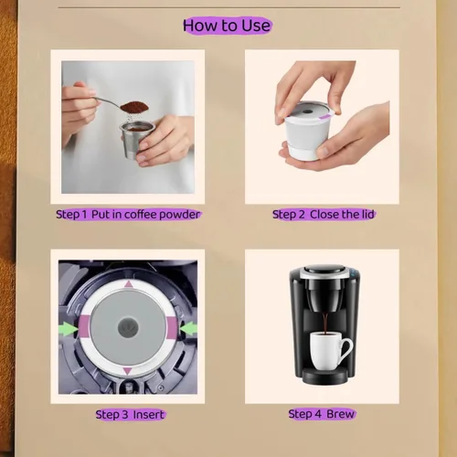 Vista 5 de Filtro de café reutilizable de alta calidad, cápsulas de café reutilizables de acero inoxidable K Cups compatibles con cafetera Keurig 1.0 y 2.0