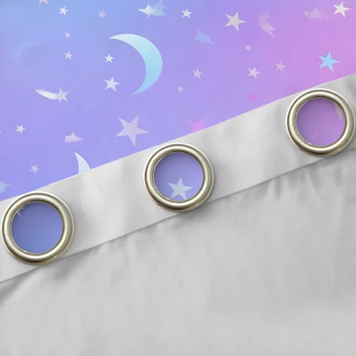 Vista 5 de Cortinas opacas con purpurina degradado para niños, niñas, niños, mujeres, dormitorio, teñido anudado, arco iris, degradado, 38 pulgadas de ancho x