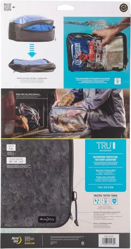 Vista 6 de Nite Ize RunOff Cubo de embalaje impermeable, cubo de embalaje impermeable para viajes, bolsa de viaje seca con compresión, carbón, grande