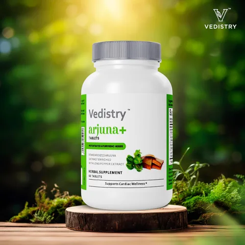 Vista 8 de Vedistry Suplemento de extracto de corteza de Arjuna Tabletas de Arjuna de 1100 mg con pimienta larga para la salud del corazón y el apoyo