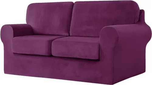 Vista 89 de Funda de sofá con fundas de cojín de asiento separadas y fundas de respaldo, fundas elásticas para sofá, fundas protectoras de terciopelo