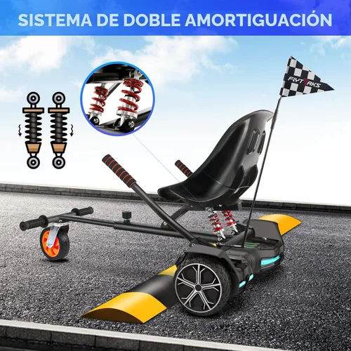 Vista 2 de K2 Go Kart - Scooter autoequilibrante con absorción de impactos traseros, accesorio de asiento de scooter de equilibrio para neumáticos de 6.5