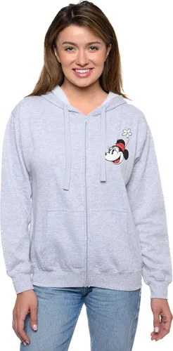 Vista 5 de Disney Sudadera con capucha para mujer con estampado de Mickey y Minnie Mouse y cremallera