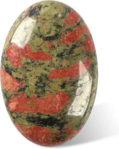 Vista 17 de CASMON Piedra de sangre de África, piedra ovalada de palma, piedra de bolsillo para terapia de alivio de ansiedad y estrés, piedra energética pulida