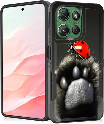 Vista 167 de Funda para Moto G Play 4G 2024, resistente de doble capa híbrida de policarbonato duro, goma suave, a prueba de golpes, funda protectora resistente