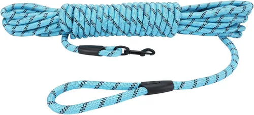 Vista 32 de Hi Kiss Correa de Entrenamiento de Obediencia y Agilidad para Perros/Cachorros - 15 pies 20 pies 30 pies 50 pies 100 pies - Ideal para Jugar