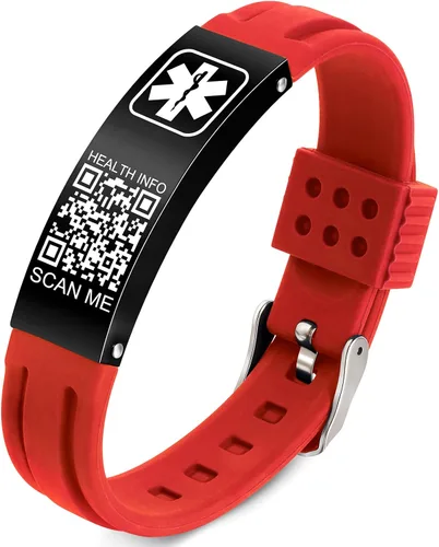 Vista 12 de Medical Bracelets for Men Women with QR Code Medical Alert ID Bracelets