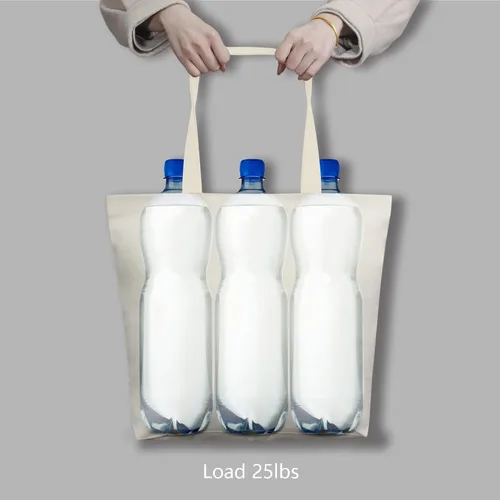 Vista 6 de TOPDesign Paquete de 2 bolsas de lona con cierre magnético, bolsas de compras reutilizables para comestibles, haz tus diseños creativos
