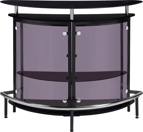 Vista 4 de Coaster Home Furnishings - Amarillo - Vidrio - Armario de vino independiente con marco de metal curvado y almacenamiento - Comedor y bar en casa