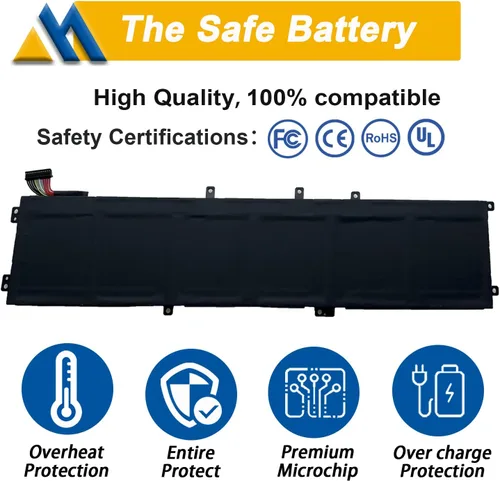 Vista 3 de Reemplazo de batería 97Wh 4K1VM para Dell G7 17 7700 Series Notebook W62W6 0W62W6 9TM7D 09TM7D XYCW0 0XYCW0 V0GMT NCC3D 0NCC3D NYD3W 0NYD3W 11.4V
