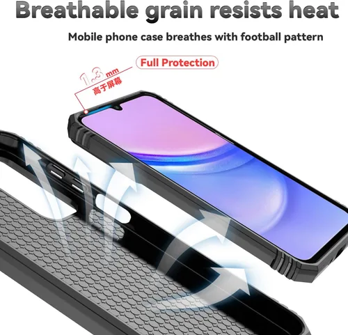 Vista 8 de Funda para Samsung Galaxy A16 5G con cubierta para lente de cámara, protector de pantalla HD, doble capa de grado militar, probada contra caídas