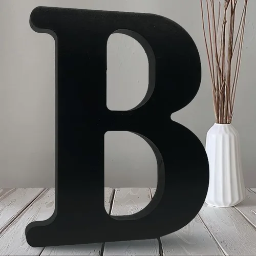Vista 9 de AOCEAN Letras de madera negra de 10 pulgadas, letras de madera sin terminar para Halloween, letras decorativas de pie, rebanadas, decoración