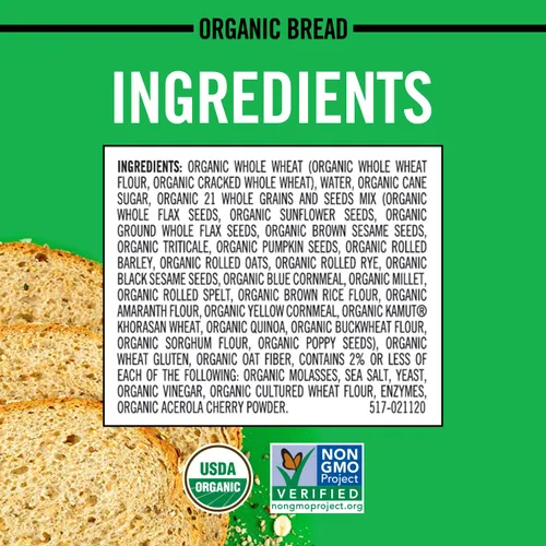 Vista 10 de Dave's Killer Bread 21 granos enteros y semillas, pan orgánico de grano entero, pan de 27 onzas