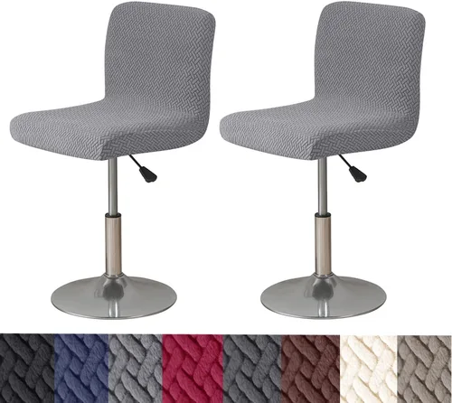 Vista 18 de HFCNMY Fundas para Taburetes de Bar con Respaldos, Paquete de 2 Fundas Elásticas para Sillas de Taburete de Bar, Fundas para Taburetes de Bar