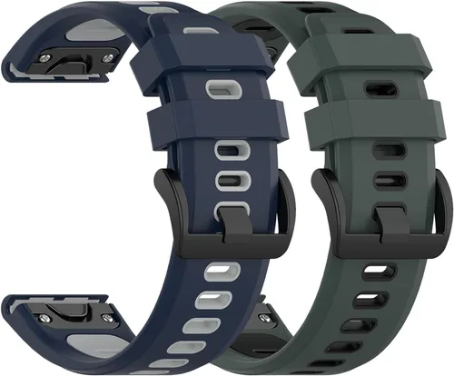 Vista 8 de Paquete de 2 correas de reloj compatibles con Garmin Forerunner 955/955 Solar/945/935/745 Sport Quick Fit Pulsera para Garmin Instinct, Instinct 2