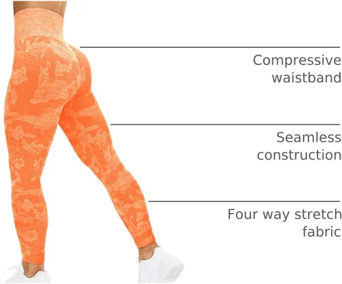 Vista 112 de HIGORUN - Leggings sin costuras para mujer, moldeadores, con diseño gráfico de sonrisas, de cintura alta, para el gimnasio, yoga o hacer ejercicio