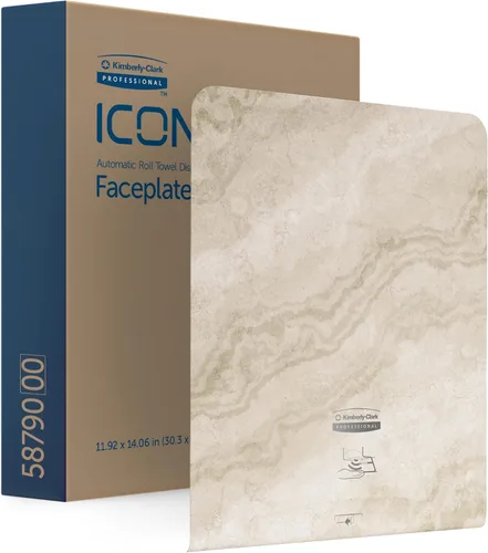 Vista 9 de Kimberly-Clark Professional ICON - Placa frontal (58780), diseño de mosaico negro, para dispensadores automáticos de toallas de rollo duro (1 unidad)