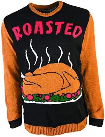 Vista 3 de Forum Novelties - Suéter de Acción de Gracias con pavo asado para adultos