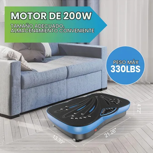 Vista 7 de Equipo de ejercicio con placa de vibración para fitness, máquina de ejercicio con forma de cuerpo entero, plataforma de vibración, ajuste de Azul