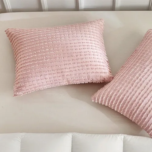 Vista 19 de WARMDERN - Fundas de almohada beige tamaño queen, fundas de almohada estándar, juego de 6 fundas de almohada de microfibra suave, textura boho