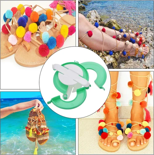 Vista 3 de Fabricador de Pompones, 4 Tamaños Diferentes Fabricador de Pompones Bola Esponjosa Aguja de Manualidades DIY Lana Tejido Manualidades Kit