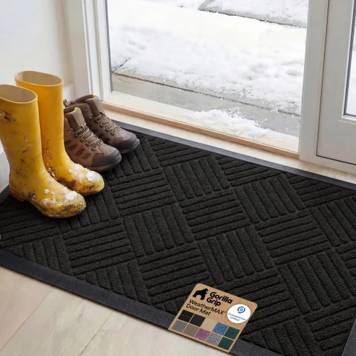 Vista 25 de Gorilla Grip - Tapete WeatherMax todo terreno 100% impermeable, caucho natural, resistente a manchas y decoloración, interior y exterior, fácil