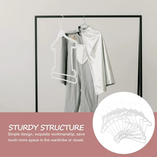 Vista 6 de iplusmile Perchas de plástico para ropa de niños, 10 piezas, color blanco