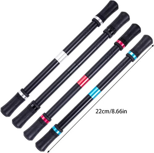 Vista 2 de 4 bolígrafos giratorios de gel para juegos, bolígrafo volador giratorio para dedos, juguete de liberación de presión para niños, estudiantes, Negro