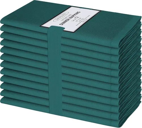 Vista 13 de Cotton Clinic Servilletas de tela 100% algodón extra grandes de 20 x 20 pulgadas, juego de 4 servilletas de mesa suaves y duraderas reutilizables