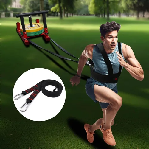 Vista 5 de 2 Piezas Correas de Tracción de Arnés de Trineo de 9.8 Pies, Accesorio de Arnés de Neumático de Trineo para Fútbol Americano Correr Sprint