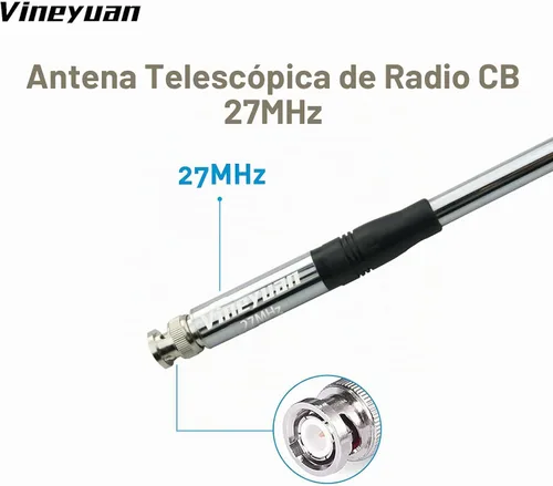 Vista 2 de 51.2 in 27MHz CB antena BNC macho para QYT Kenwood Icom