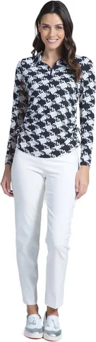 Vista 2 de IBKUL Athleisure Wear - Polo de manga larga con protección solar UPF 50+ Icefil Cooling Kimberly Print de longitud ajustable - 48376
