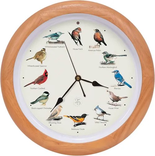 Vista 10 de Mark Feldstein, The Original Singing Bird Clock, edición del 25 aniversario, 8 pulgadas, verde