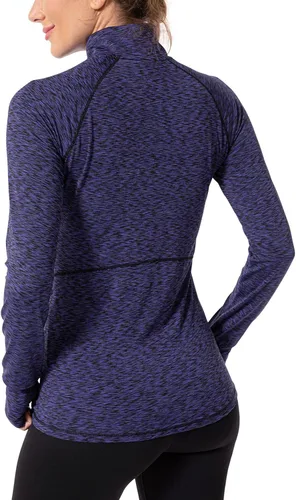 Vista 3 de Camiseta de entrenamiento de manga larga con cremallera de 14 para mujer