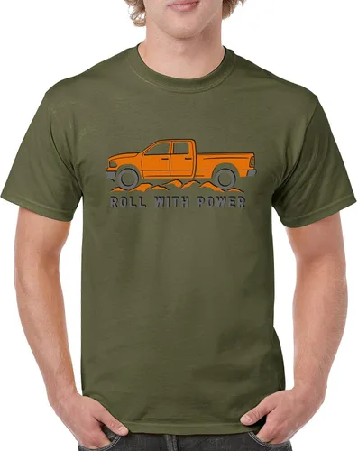 Vista 191 de Tee Hunt Camisetas gráficas y camisetas sin mangas para hombre Roll with Power Pickup Truck