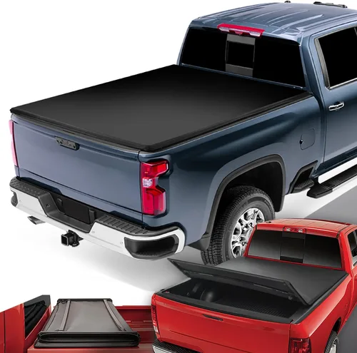 Vista 23 de DNA MOTORING TTC-RU-031 - Cubierta suave enrollable para caja de camioneta compatible con plataforma Fleetside/Styleside de 5 pies y 7.5 pulgadas