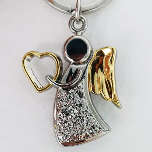 Vista 4 de Llavero conmemorativo personalizado de ángel de la guarda, plata, 2.2 * 1.3 in, plateado