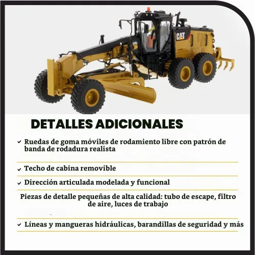 Vista 5 de Diecast Masters 1:50 Caterpillar 14M3 Motoniveladora High Line Series Cat Trucks & Construction Equipment Scale Model Collectible 85545
