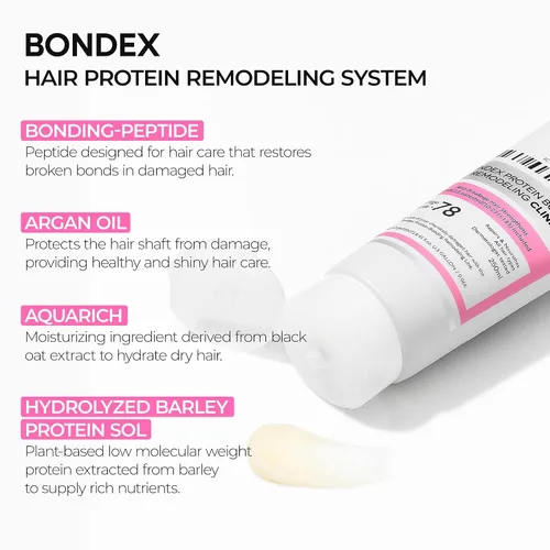 Vista 6 de Dr.Melaxin Bondex Champú remodelador de proteínas con aceite de argán Fortalecimiento de queratina y péptidos Bonder Reparación del cabello