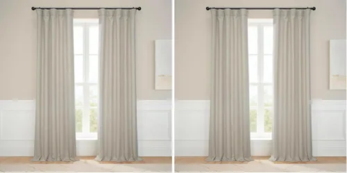 Vista 70 de HPD Half Price Drapes - Cortinas de lino sintético para sala de estar (2 paneles) - 100 pulgadas de ancho x 84 pulgadas de largo - Cortinas