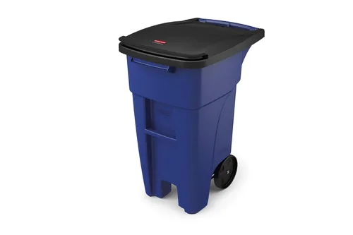 Vista 16 de Rubbermaid Commercial Products - Papelera con ruedas para reciclaje Fg9W2773Blue Brute Rollout