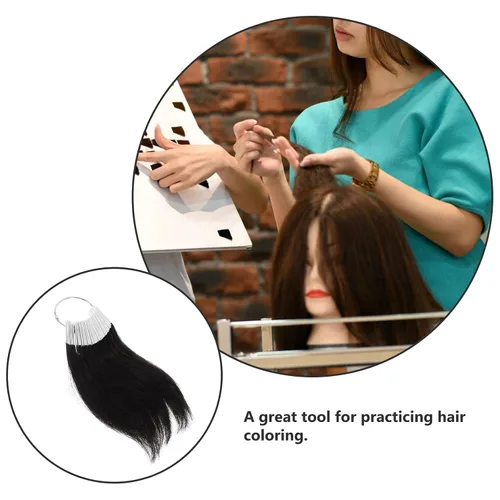 Vista 5 de 30 unids cabello humano color anillo extensiones de color de cabello prueba de tabla de cabello muestras de color prueba de color de cabello