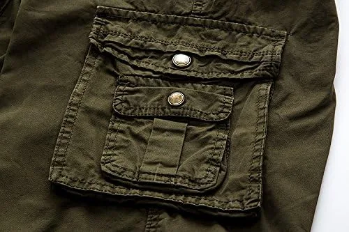 Vista 5 de Leward Pantalones cortos cargo de sarga de algodón para hombre, ligeros para uso al aire libre