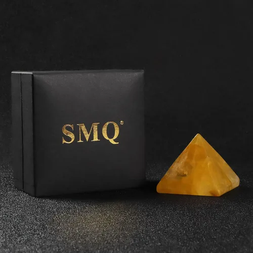 Vista 7 de SMQ Piedras de chakra piramidales de orgón de cristal citrino de 1.6 pulgadas, generador de piedras preciosas talladas a mano, generador de Engrgy