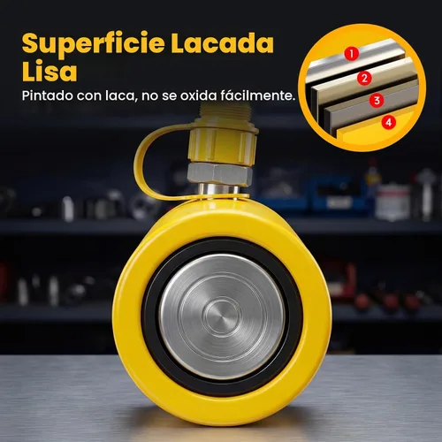 Vista 5 de NEWTRY Cilindro Hidráulico de 10 Toneladas Jack Largo de 4" de Carrera Porta Power Ram Jack Cilindro de Elevación Se Retrae Automáticamente