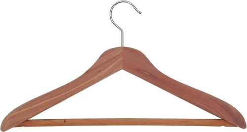 Vista 11 de Household Essentials 26140 CedarFresh - Juego de 4 perchas de madera de cedro rojo con barra fija y gancho giratorio, color marrón y rojo