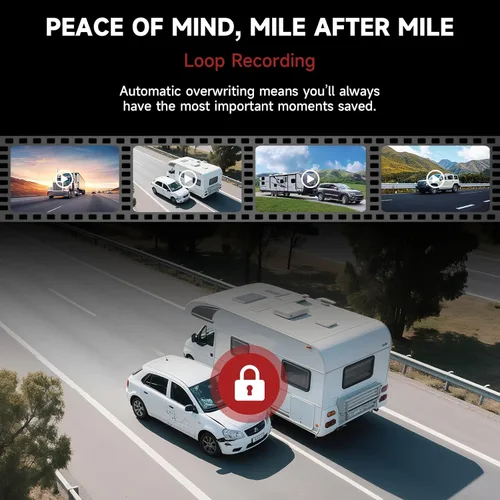 Vista 3 de Cámara de respaldo inalámbrica, cámara de respaldo para caravana con monitor HD de 7 pulgadas, sistemas de cámara de respaldo dual para camión