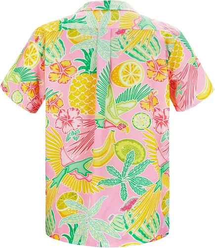 Vista 111 de Camisa hawaiana para hombre, con estampado floral, cómoda, con botones, casual, manga corta, ropa de playa para hombre