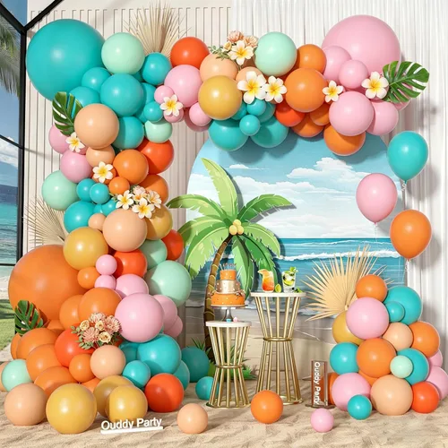 Vista 9 de Kit de Arco de Guirnalda de Globos de Vaquero Occidental de 170 Piezas, Globos de Confeti Negro y Marrón con Estampado de Vaca para Granja
