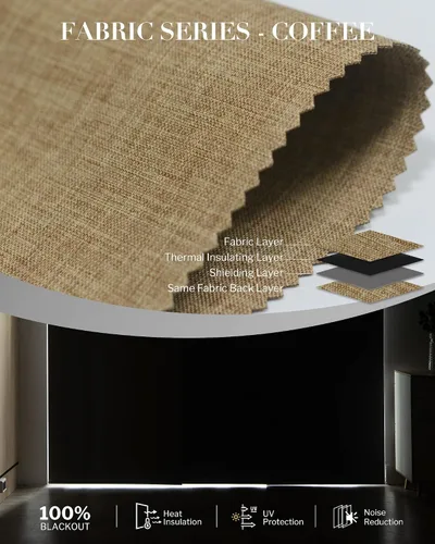 Vista 4 de Graywind - Paneles deslizantes manuales 100% opacos con control de varilla, persianas de privacidad para ventanas de patio, puertas corredizas